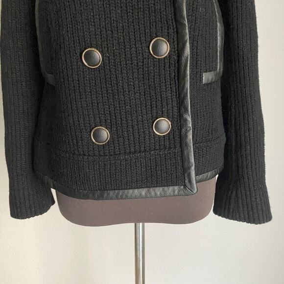 Tory Burch sz S 100% Wool knit collared button coat - Picture 3 of 8